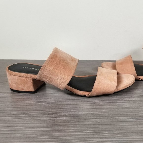 Via Spiga Galene Slide Sandal, Salmon Suede, Womens Size 7.5 M / 37.5 - Picture 7 of 10